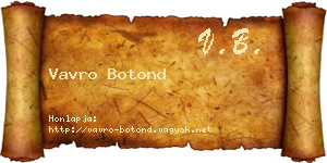 Vavro Botond névjegykártya